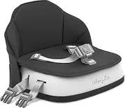 Dream On Me Cozy Pod Booster Seat with Removable Cover in Black, Booster Seat for Kitchen Chair Includes a 3-Point Safety Harness with 2 Belts for Safety, Foldable & Easy to Carry