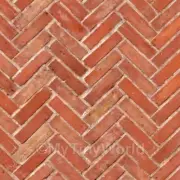 Pack of 5 Dolls House Miniature Old Herringbone Brick Pattern Cladding