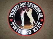 THIRSTY DOG BREWING CO Twisted Kilt METAL TACKER SIGN craft beer brewery B