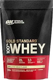 OPTIMUM NUTRITION Gold Standard 100% Whey Protein Powder, Vanilla, 454g