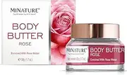 Mi nature Body Butter - 50g (1.7oz) | Enriched with Rose | Formulated with Shea Butter, Cocoa butter, Mango Butter | Non-Greasy Moisturizer Lotion | Vegan Cruelty-Free-Made in India