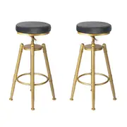 2x Bar Stools Kitchen Stool Chair Swivel Barstools Velvet Padded Seat