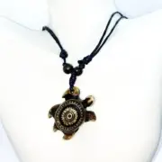 Boho Sea Turtle Leather Cord Necklace