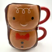 Target Gingerbread Stackable Mug Set Hot Cocoa Bar Bullseye Playground Brand New