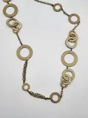 Vintage Cookie Lee long circlet statement necklace goldtone sexy