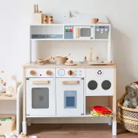 在飛比找蝦皮商城優惠-Familygongsi 木質廚房煮飯玩具 套裝 兒童仿真過