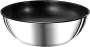 [Tefal] Ingenio Preference Wok Pan, 26 cm, Stackable, Stainless Steel, Safe Non-Stick Coating, Induction, Multipurpose, Space Saving, Temperature Display, L9737702