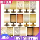 USB Table Lamp Night Light Bedside Lamp with Linen Fabric Shade for Home Decor