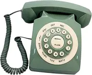 Push Button Landline Phone Vintage Style Landline Telephone Corded Landline Phone for Seniors Gift Business Decoration, green