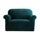 Artiss Velvet Sofa Cover Plush Couch Lounge Slipcover 1 Seater Agate Green polye