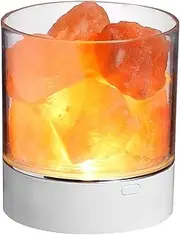 USB Natural Himalayan Salt Lamp, Led Crystal Desk Light, Table Lamp, Air Purifier, Lava Atmosphere Lamp, Flame Bedside Lamp, Colorful Night Light for Bedroom Living Room