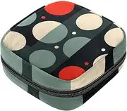 Period Bag,Sanitary Napkin Storage Bag,Black Red White Dots,Tampon Holder for Purse
