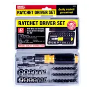 41 Pcs Socket Ratchet Wrench Tool Kit Set External Ratchet Driver Set In Case