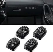 WINKA Bling Car Hooks 4pcs Crystal Accessories Cute Dashboard Hook for Keys Sunglasses Multifunctional Hanging Storage Hook Universal Diamond Accessories for Car (Black)