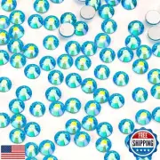 1440Pcs Aquamarine Ab Crystal Rhinestones,Glass Flatback Rhinestones Mini Gem