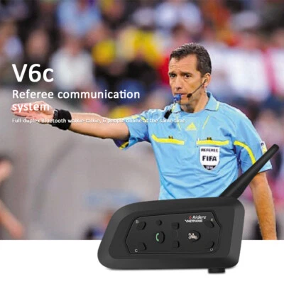 Bluetooth Football Soccer Referee Intercom Earphone Headset V6C