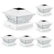 Solar Post Cap Lights 2 Mode Bright Solar Post Lights Outdoor Waterproof 6 Pack