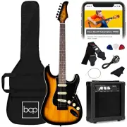 39" Sunburst Electric Guitar Kit w/ Amp, Case, Strap, Picks, Whammy – Full Set