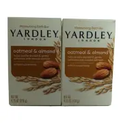 Yardley Oatmeal & Almond Moisturizing Bath Soap 4.25oz (120g) Bars - Lot of 2