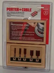 Porter-Cable PCRBS05 5-Piece Straight Router Bit Set with Case