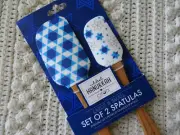 CIROA Christmas HANUKKAH BLUE STARS & MINI STARS Large & Mini Spatula 2 Set NWT