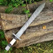 Custom Handmade Damascus Steel Double Edge Viking Sword Battle Ready With Sheath