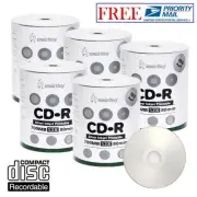 500 Pack Smartbuy 52X CD-R 700MB Silver Inkjet Hub Printable Disc Priority Mail
