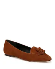 Veronica Beard Women's Cleo Snip Toe Tassel Detail Flats