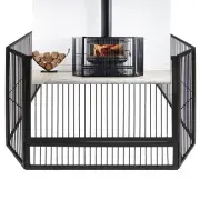 Scandia STEEL HEATER GUARD Wood Fireplace Fire Place Child Safety Barrier 127cm