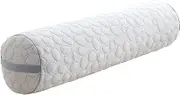 Kingnex Zipper Adjustable Under Knees Bolster Roll Pillow to Relief Lower Back Pain or Between Legs for Side Sleepers Shredded Latex Cylinder with Organic Cotton Cover 32x8