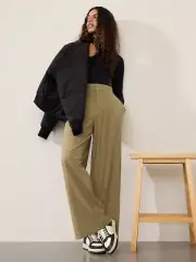 ATHLETA Pinnacle High Rise Trouser 2 Tall | Olive Branch Pant #472041 NEW