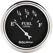 Autometer Old Tyme Black Fuel Level Gauge Electric - 240 - 33 Ohm, 2 1/16 Inch, Short Sweep, AU1717