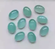 [WHOLESALE] NATURAL AQUA CHALCEDONY CABOCHON OVAL SHAPE LOOSE GEMSTONE