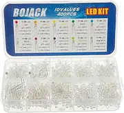 10 colors 400 pcs 3mm Diode Lights Assored Kit Pack (Transparent DC 2V - 3.2V 20mA) Bright Lighting Bulb Lamps Electronics Components 3 mm Light Emitting Diodes Parts