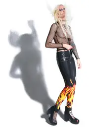 [Dolls Kill x 24HRS] FlaminÂ Hot Moto Pants