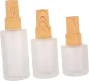 NULYLU Mini Fragrance Bottles 3 Pack of 20ml 30ml 40ml Travel Size Spray Bottles with Wood Grain Cap for Perfume Hair Spray Random Style