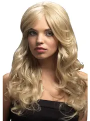 Nicole Womens Dark Blonde Deluxe Curly Fashion Wig