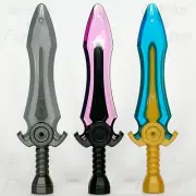 LEGO® Minifigure Sword Weapon Part Pack Silver Pink Blue Blade Broadsword x 3