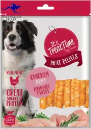 Chicken Jerky and Rawhide Twist Dog Treats 250G