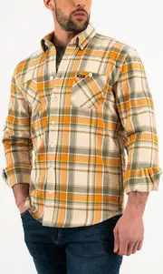 Rokker Colorado Flannel Shirt, beige, Size L for Men