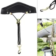 PU Leather Saxophone Neck Strap with Brass Steel Hook Add Cotton Strap