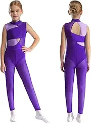 [iEFiEL] Little Girls' Full Body Leotard Skating Romper Sleeveless Tank Unitards Acrobatics Yoga Workout