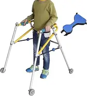 Folding Walker for Kids with Wheels,Lightweight Aluminum Rollator Walker/Gait Trainer,Anti-Backward, for Toddlers, Kids, Teens Auxiliary Equipment Rehabilitation Training Walking Aid(Large)