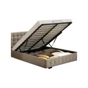 Levede Bed Frame Base With Gas Lift Platform Fabric - Double