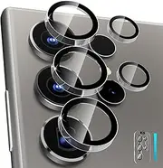 [CloudValley] for Samsung Galaxy S24 Ultra Camera Lens Protector, 9H Tempered Glass & Ultra-Thin Aluminum Alloy Individual Lens Screen Protective Cover for S24 Ultra 5G 2024, Clear