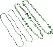 Vaguelly Shamrock Bead Necklace Festival Patrick's Day Decor Lightweight 4 Pack