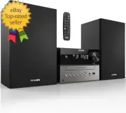 Bluetooth Stereo System for Home with CD Player, Wireless Streaming, MP3, USB, A