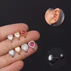 16G Crystal Opal Ear Stud Tragus Helix Cartilage Bar Earring Upper Ear Piercing