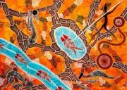 QPuzzles 1000 Piece Jigsaw Puzzle - Indigenous Art - Giant Cod Fish