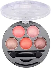 Mallofusa 5 Colors Eye Shadow Palette Powder Metallic Shimmer Eyeshadow Palette (Romantic Pink) 4.7oz